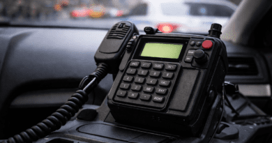 Close up of police radio.
