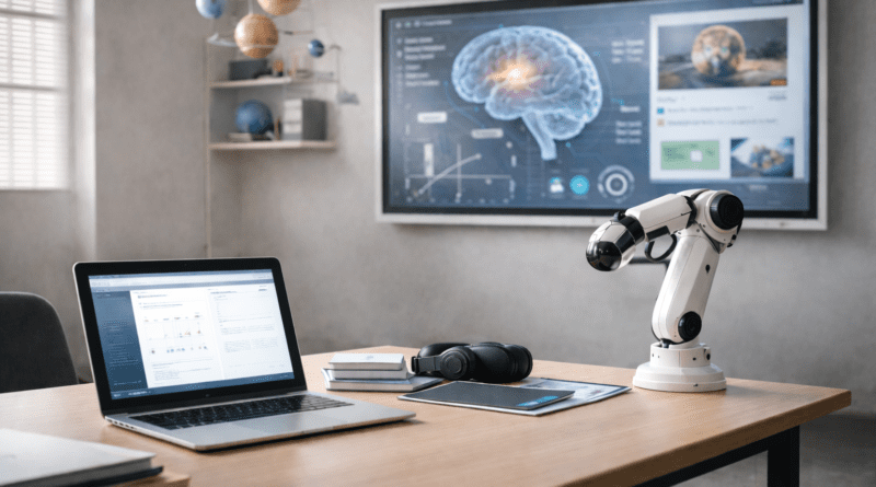 AI classroom with technology and robotics