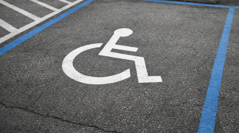 handicapped parking space.