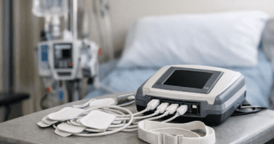 Medical equipment on a hospital table