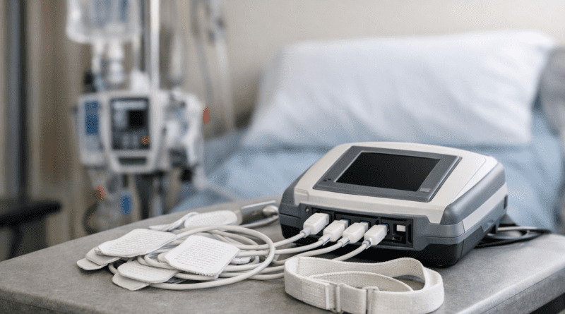 Medical equipment on a hospital table